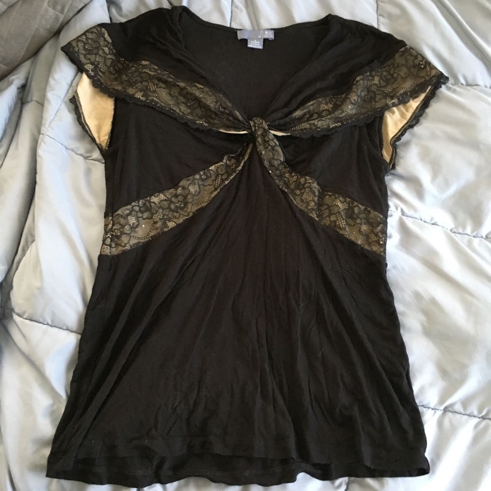 Dil Anthropologie lace detail top, small